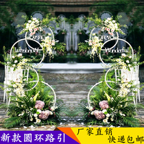 New wedding iron ring road guide stage four ring road lead decorative flower shelf background stage props ornaments