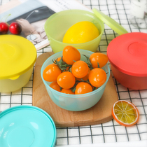 Tupperware fresh-keeping box round bowl colored fruit refrigerated sealed box storage box 4 set flagship store official website