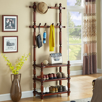American Solid Wood Cloister Multi Functional Containing Door Hall Corner Shoe Rack Three Layers Storage Rack Hanghanger Modern Brief