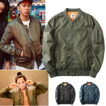 Tide brand Yu Wenle with the same bomber jacket Mens thin air force port wind baseball uniform spring and autumn jacket velvet jacket
