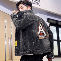 2022 Mens Handsome Casual Thin Jacket Male Korean Version Denim Clothes Spring Autumn Summer Personality Mens Denim Jacket