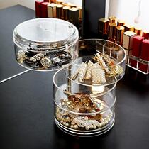 Multi-function transparent rotating jewelry box accessories storage Hairband earrings earrings stud necklace jewelry box