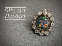 Sold opal island collection grade black crystal double-sided colorful black opal oil painting