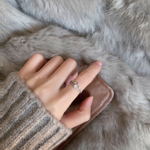 Korean star ring female cold style fashion personality Japanese light luxury open tail ring simple Net red adjustable