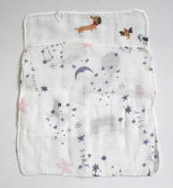 Mengxing moon non-fluorescent double-layer gauze handkerchief baby gauze 30*30 small square scarf 5 strips