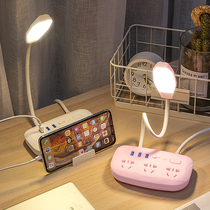 Creative Multifunction Patch Board With Cozy Bed Head Lamp Type Socket Light With Usb Charging Table Lamp Integrated Insert Pink Girl Hearts Smart Home Bedroom Table Lamp Socket Panel Porous