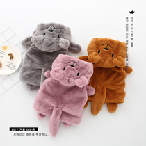Men and women baby 2019 autumn and winter new plush thickened vest 1-2-3 years old hooded wild cartoon vest tide