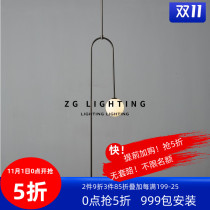 All copper Nordic bedroom bedside lamp modern simple style living room sofa background wall lamp Net red brass small chandelier