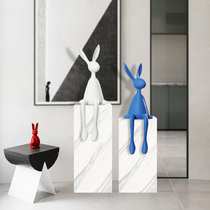 Net Red Cute Cartoon Rabbit Sculpture Pendulum-like Interplate TV cabinets Edge Modern Desktop Decorative Artwork Furnishing