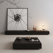 Small family type Living room Silent Wind Smoke Smoky Color Rockboard Light Extravagant TV Enclosure Italian minimalist TV cabinet Tea Table Combinations