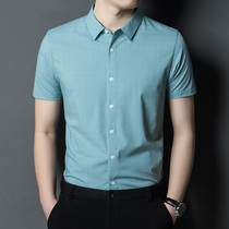 Mulberry Silk Shirt Man Short Sleeve Summer Thin style Han version Trend Body Height-free Anti-wrinkle Mens lining
