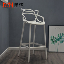 Minuo modern simple high foot front bench chair Nordic creative leisure backrest bar chair designer outdoor high stool