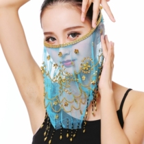 Indian dance performance out of veil ethnic mask Props Belly dance with accessories Veil Veil Veil mask Mayflower veil