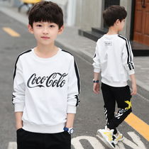 8 Childrens clothing boys autumn sweater long-sleeved T-shirt 2021 new spring and autumn middle and large boys Korean version of the top foreign style