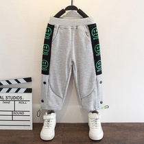 Boys autumn pants Spring and Autumn new gray sports pants handsome casual pants boys Korean autumn childrens clothing tide