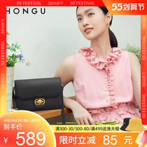 Red Valley Bag Package Women 2021 New Fashion Genuine Leather Lady Single Shoulder Bag Retro 100 Hitch Small Square Bag Diagonal Satchel 3950