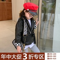 (Mid-year clearance does not return or change) Male and female childrens motorcycle leather clothing autumn and winter Korean version of childrens leather clothing baby jacket