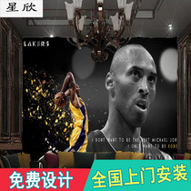 NBA Kobe Bryant bedroom TV background wallpaper basketball venue Wall cloth James Curry Lakers star wallpaper