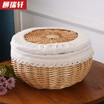 Willixuan willow woven buns with cover bread basket Home Restaurant Woven Eggs Basket buns Box Bread Basket