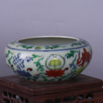 Ming Chengs annual bucket color eight treasure picture pen wash antique porcelain play Dong ornaments unearthed water shallow home accessories collection