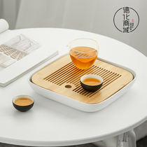 Tea tray tea sea bamboo tray drain home simple Japanese living room kung fu tea set small water storage dry bubble tray