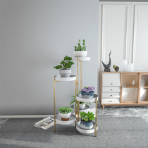 Nordic multilayer indoor flower shelf Living room Landing Style Green Lori Plant Shelf Light Lavish Iron Art Balcony Flower shelf