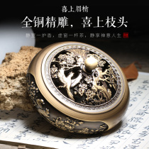 Copper incense burner Pure copper large sandalwood stove Extra large plate incense burner for Buddha incense burner Incense burner incinerator Household indoor