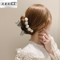 South Korea Pearl Bow Tie Hair Accessories Autumn Hair Grip Clip Girl Rear Brain Spoon Grip Clip Big Hair Grip Clip Shark Clip