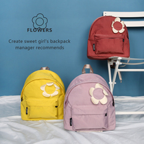 Three-color patch autumn and winter fresh Oxford cloth shoulder bag female wild ins solid color Elementary School schoolchildren backpack bag