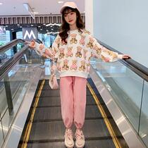 Girls Spring Package 2022 new childhood board jersey sweater beam pants two pieces of casual pants