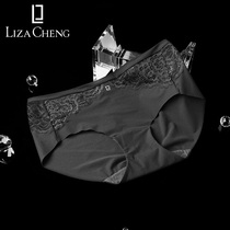 LizaCheng The Moon series solid color seamless underwear female lace edge sexy middle waist breifs female L300000