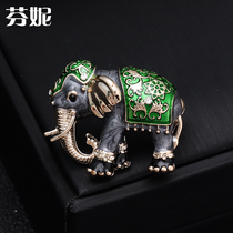 Korean vintage enamel baby elephant mini rooch small brooch shirt Womens Corsage diamond pin sweater accessories