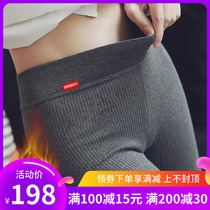 Japan autumn and winter leggings women cotton high waist tight elastic thin thread ankle-length pants wear plus velvet thickening