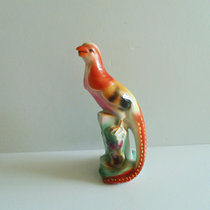 Old Objects Porcelain and TV props Cultural Revolution 70s Colorful Porcelain Sculpture Parrot Festive auspicious handicraft swing pieces