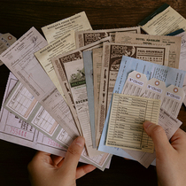 Retro bill Handbook material paper hand tear long note book non-sticky hand account collage base Background Paper