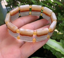 Yang Yujia Yunnan natural Huanglong Jade eggplant mountain three-color ice seed Jinsha male lady hand chain certificate New