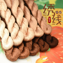 Handmade flower thread Su embroidery embroidery embroidery mulberry silk thread winding flower silk embroidery thread hand embroidery spool cooked Brown
