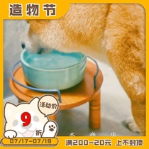 Japan Richell Wooden pet Dining Table Cat bowl Dog bowl Dining table Dining table