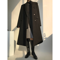 ACUP winter knee long loose woolen coat women 2021 New Port flavor retro high-end atmospheric tweed coat