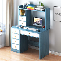 Computer desk desk home simple desktop table with bookshelf storage table students learning writing desk office ins
