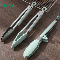 FaSoLa household food clip stainless steel barbecue clip silicone bread clip anti-scalding high temperature barbecue food clip