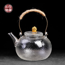 Glass kettle electric household transparent electric pottery stove tea special single tea set flat bottom borosilicate boiling kettle