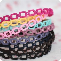  South Korea imported headdress hair accessories color acrylic diamond-set hollow square lightweight tooth comb hair band headband