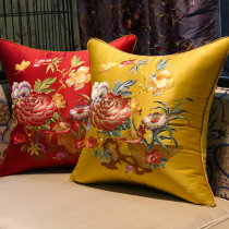 Chinese Vintage Embroidered Sofa Hug Pillow cushion European style embroidered with pillow headboard soft bag large backrest with core customized cover
