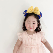 Child Butterfly Knot Festival Hair Hoop Female Baby Cute Big Ears Three-dimensional Net Yarn Head Hoop Amusement Park Princess Hair Accessories