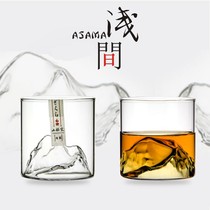 Asama mountain cup Edo glass Master cup Single cup Niche mountain Cherry kiln View Mountain series Tea cup Glass Japanese style