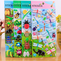 Insect beetle Dragonfly animal bubble stickers children cartoon stereo sponge sticker 3D puzzle bonus sticky paper Flash Music