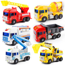 Childrens engineering vehicle toy large crane excavator excavator police car fire truck inertia Boy 1 baby 2 years old