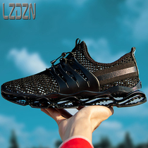 Summer breathable single net shoes mens summer mens shoes mesh mesh hole hollow sports summer sandals without shoelaces