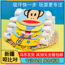 Xinjiang baby sweat towel baby cotton gauze sweat cushion back 4 layer kindergarten middle school children summer